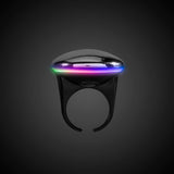 LED Light Up Silver Button Ring (Silver Color, 1 Ring Per Pack) - Glow-Paradise