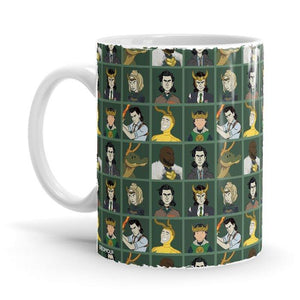 Loki Variants Pattern - Marvel Ceramic Home Kitchen Drinking Coffee Milk Mug (350ml/11oz, Made in USA) - Glow-Paradise