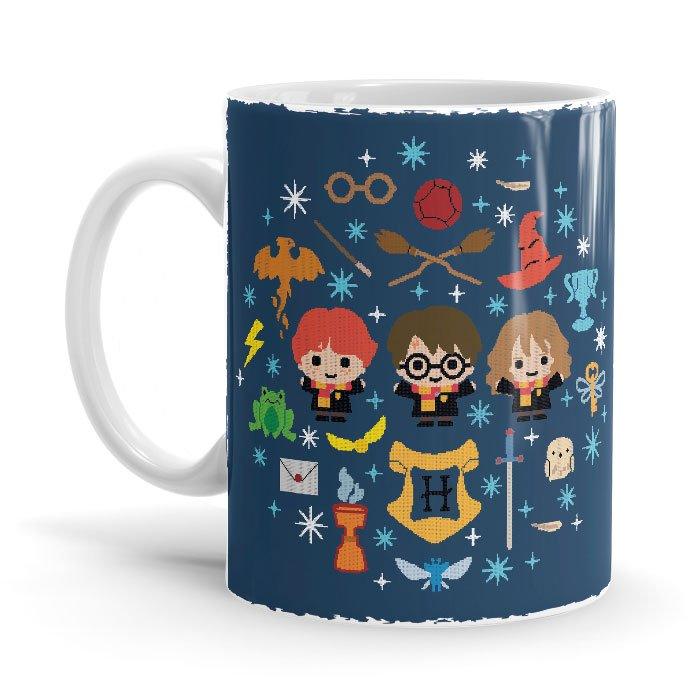Magical Trio Chibi - Harry Potter Ceramic Home Kitchen Drinking Coffee Milk Mug (350ml/11oz, Made in USA) - Glow-Paradise