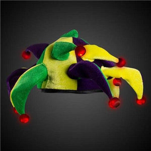 LED Light Up Mardi Gras Jester Hat (1 Quantity Per Pack) - Glow-Paradise