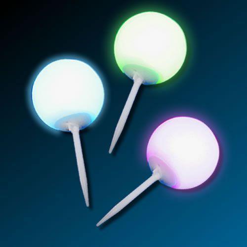 LED Light Up Marker Ball with Ground Spike (Multi Color, 3 Quantity Per Pack) - Glow-Paradise