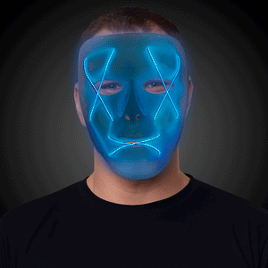 LED Blue EL Wire Mask (1 Mask Per Pack) - Glow-Paradise