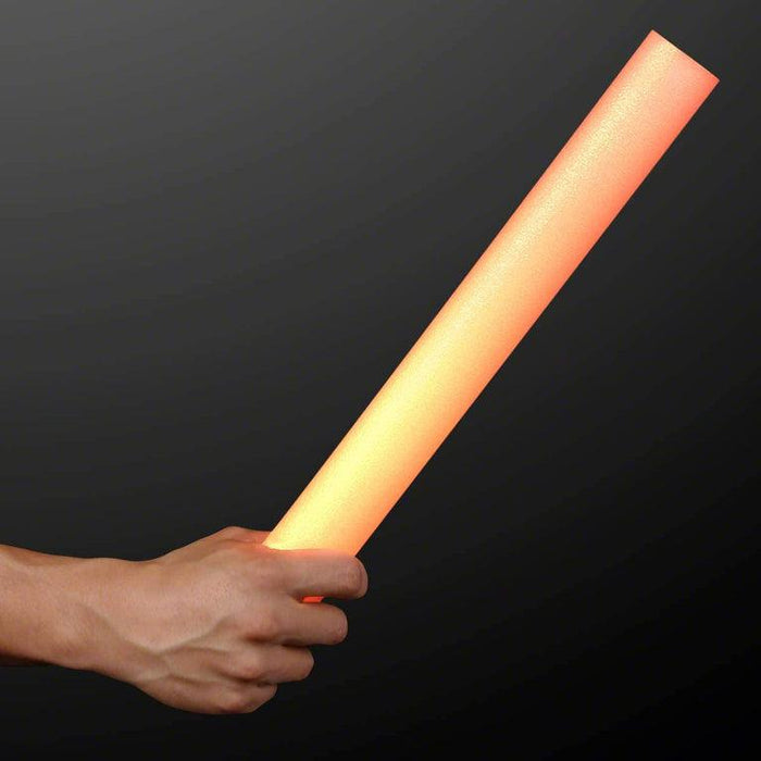 LED Light Up 18 Inch Multicolor Foam Stick Baton (Orange Color, 6 Per Pack) - Glow-Paradise