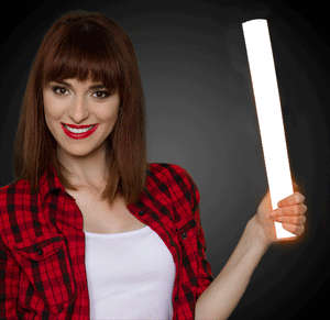 LED Light Up 16 Inch Foam Stick Baton (White Color, 1 Per Pack) - Glow-Paradise