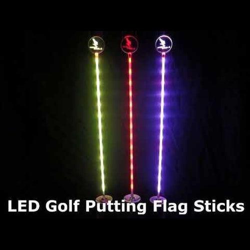 LED Light Up 3 ft Multi-Color Golf Putting Flag Stick - Glow-Paradise