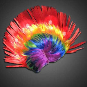 LED Light Up Mohawk Multicolor Wig (1 Hat Per Pack) - Glow-Paradise