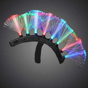 LED Light Up Fiber Optic Mohawk (1 Quantity Per Pack) - Glow-Paradise