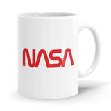 NASA: Worm Logo - NASA Ceramic Home Kitchen Drinking Coffee Milk Mug (350 ml/11oz, Made in USA) - Glow-Paradise