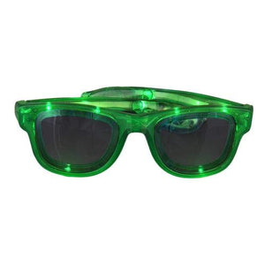 LED Light Up Retro Style Sunglasses (Green Color, 1 Per Pack) - Glow-Paradise