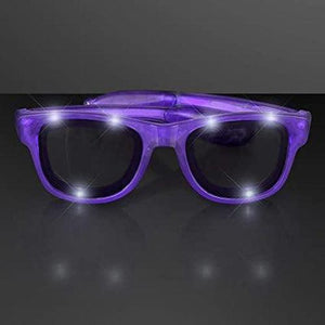 LED Light Up Retro Style Sunglasses (Purple Color, 1 Per Pack) - Glow-Paradise