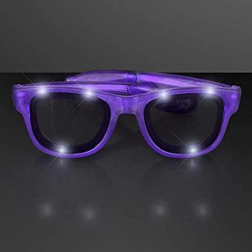 LED Light Up Retro Style Sunglasses (Purple Color, 1 Per Pack) - Glow-Paradise