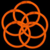 8 Inch Premium Glow Stick Bracelets (Orange Color, 100 Counts Per Pack) - Glow-Paradise