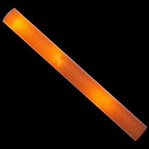 LED Light Up 16 Inch Multicolor Foam Stick Baton (Orange Color, 3 Per Pack) - Glow-Paradise