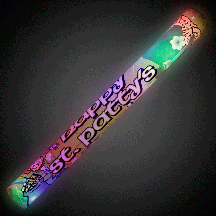 LED Light Up 16 Inch St.Patrick's Day Foam Stick (1 Per Pack) - Glow-Paradise