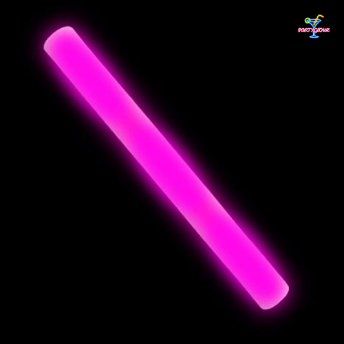 LED Light Up 18 Inch Multicolor Foam Stick Baton (Pink Color, 6 Per Pack) - Glow-Paradise