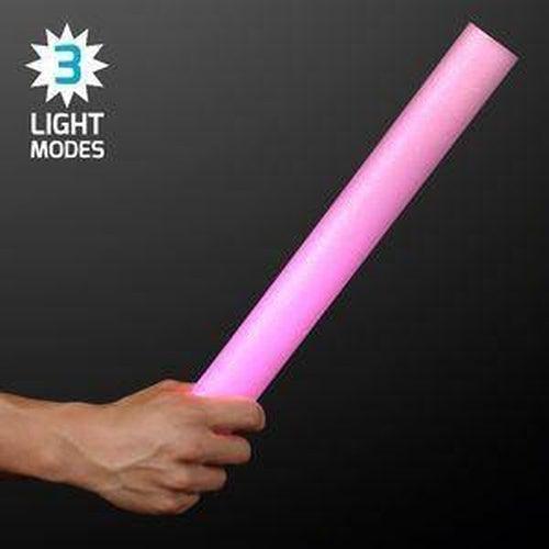 LED Light Up 16 Inch Multicolor Foam Stick Baton (Pink Color, 6 Per Pack) - Glow-Paradise