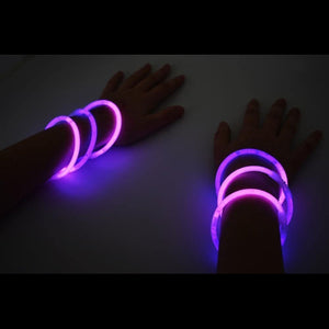 8 Inch Premium Glow Stick Bracelets - Bi Color - Pink/Purple (100 Counts Per Pack) - Glow-Paradise