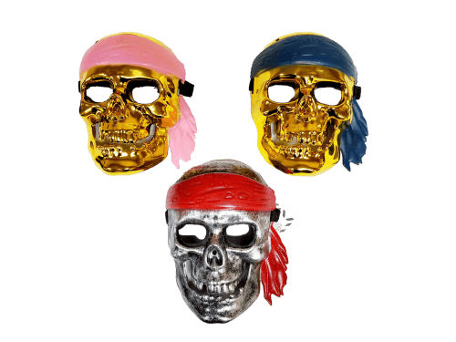 Pirate Skull Mask (Assorted Colors, 12 Per Pack) - Glow-Paradise