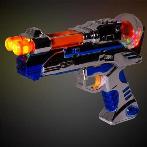 Multicolor LED 9 inch Spinning Guns Pistol for Kids - Glow-Paradise