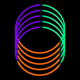 24 Inch Tri-Color Glow Stick Necklaces (Green/Purple/Orange, 50 Count Per Pack) - Glow-Paradise
