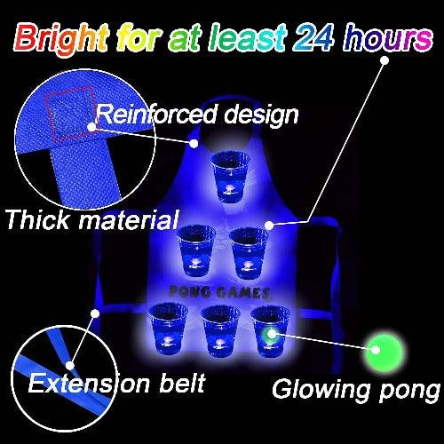 LED Light Up Beverage Apron Pong Cups Fun Game Set (1 Per Pack) - Glow-Paradise