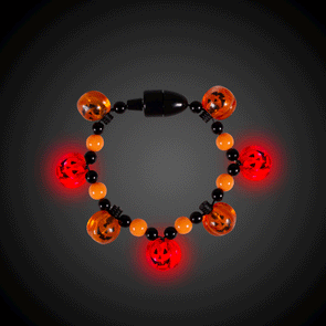LED Light Up Pumpkin Bead Bracelet (1 Quantity Per Pack) - Glow-Paradise