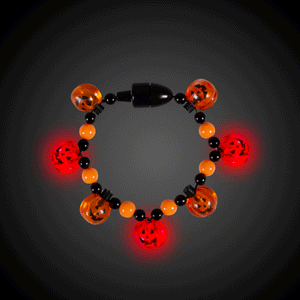 LED Light Up Pumpkin Bead Bracelet (1 Quantity Per Pack) - Glow-Paradise