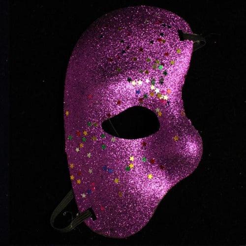 Half Face Glitter Mask (Purple Color, 2 Mask Per Pack) - Glow-Paradise
