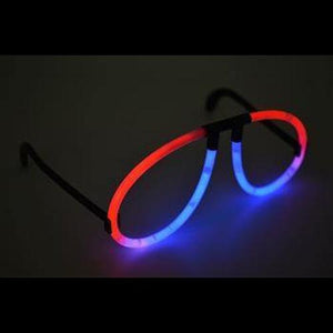 Glow Eyeglasses Bi-Color - Aviator Style - Bi Red/Blue (50 Eyeglasses Per Pack) - Glow-Paradise