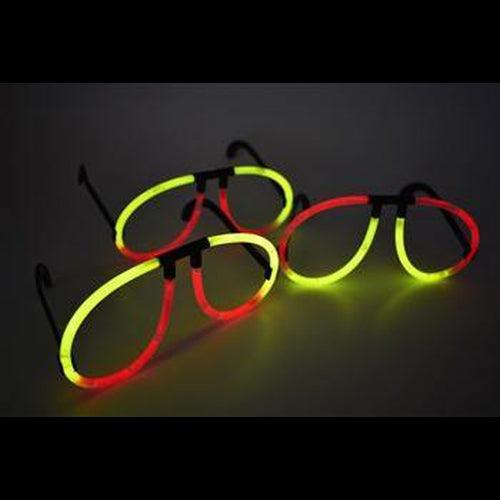 Glow Eyeglasses Bi-Color - Aviator Style- Bi Red/Yellow (50 Eye Glassess Per Pack) - Glow-Paradise