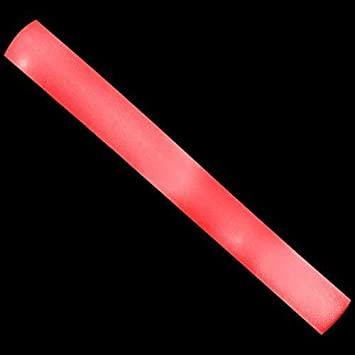 LED Light Up 16 Inch Multicolor Foam Stick Baton (Red Color, 6 Per Pack) - Glow-Paradise