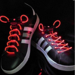 LED Light Up Shoelaces (Red Color, 1 Pair Per Pack) - Glow-Paradise