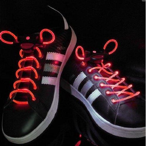 LED Light Up Shoelaces (Red Color, 1 Pair Per Pack) - Glow-Paradise