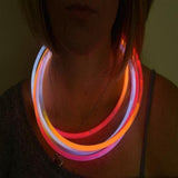 22 Inch Premium Jumbo Glow Necklaces Tricolor (Red/White/Orange, 50 Count Per Pack) - Glow-Paradise