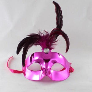Shiny Feather Mask (Pink Color, 1 Mask Per Pack) - Glow-Paradise