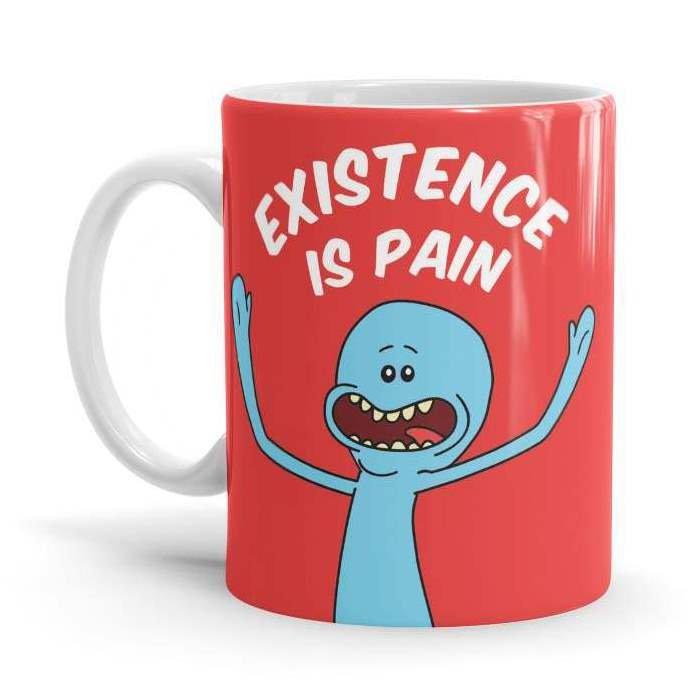 Mr. Meeseeks: Existence Is Pain - Rick And Morty Ceramic Home Kitchen Drinking Coffee Milk Mug (350 ml/11oz, Made in USA) - Glow-Paradise