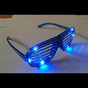 LED Light Up Slotted Rock Star Sunglasses (Blue Color, 6 Per Pack) - Glow-Paradise