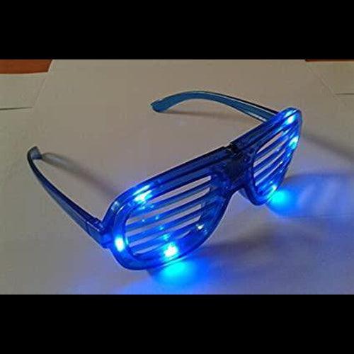 LED Light Up Slotted Rock Star Sunglasses (Blue Color, 6 Per Pack) - Glow-Paradise