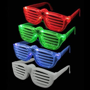 LED Light Up Slotted Rock Star Sunglasses (Orange Color, 6 Per Pack) - Glow-Paradise