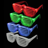 LED Light Up Slotted Rock Star Sunglasses (Purple Color, 6 Per Pack) - Glow-Paradise