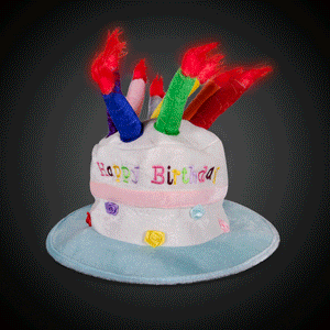 LED Birthday Cake Hat (1 Quantity Per Pack) - Glow-Paradise