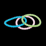 Glow In The Dark Beaded Rubber Bracelets (12 Count Per Pack) - Glow-Paradise