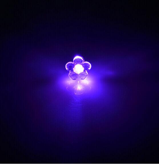 LED Light Up Flower Stud Earrings (Purple Color, 1 Pair Per Pack) - Glow-Paradise