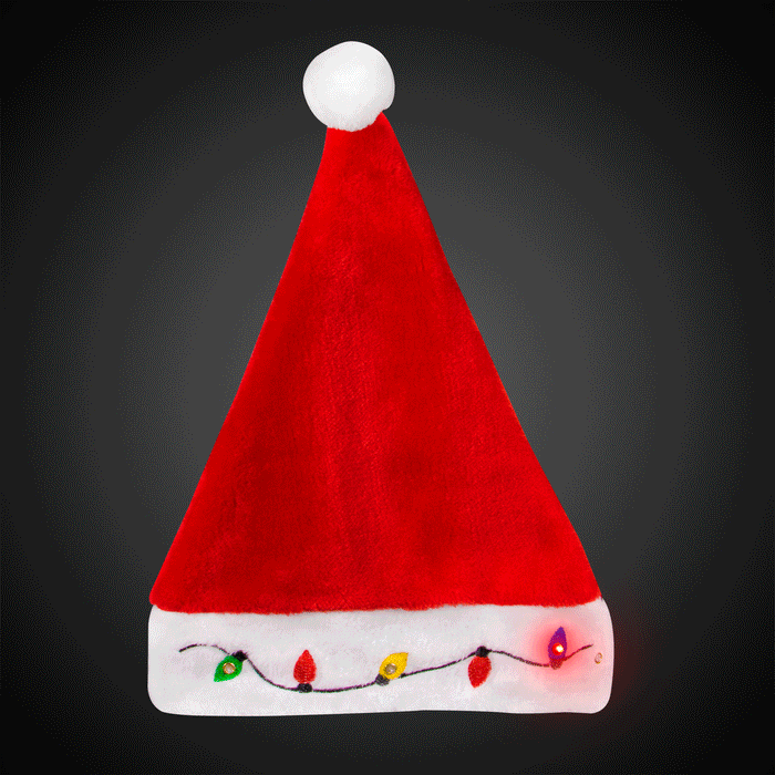 LED Light Up Christmas Bulb Santa Hat (1 Quantity Per Pack) - Glow-Paradise