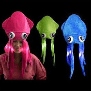 LED Light Up Under the Sea Squid Hat Assorted (4 Quantity Per Pack) - Glow-Paradise