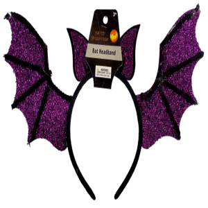 Sequine Bat Headband - Assorted (12 Quantity Per Pack) - Glow-Paradise