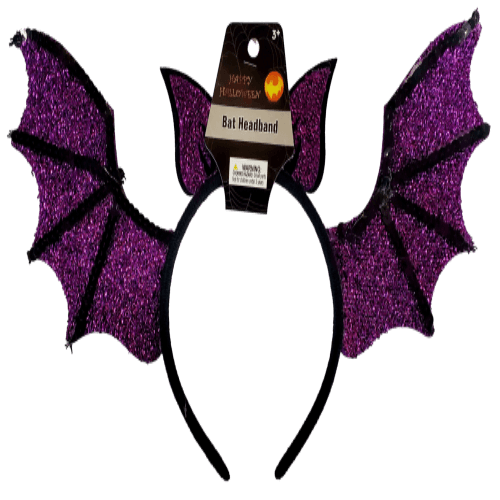 Sequine Bat Headband - Assorted (12 Quantity Per Pack) - Glow-Paradise