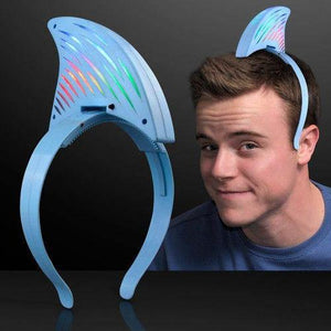 LED Light Up Sharkfin Headband (1 Quantity Per Pack) - Glow-Paradise