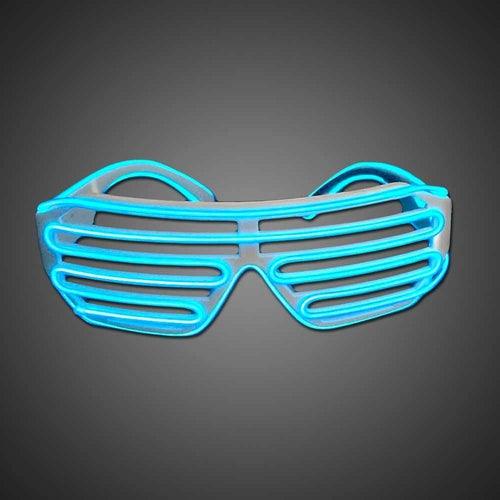 EL-Wire Shutter Shades (Blue Color, 1 Eyeglass Per Pack) - Glow-Paradise