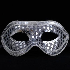 Sequin Face Mask (Silver Color, 1 Mask Per Pack) - Glow-Paradise
